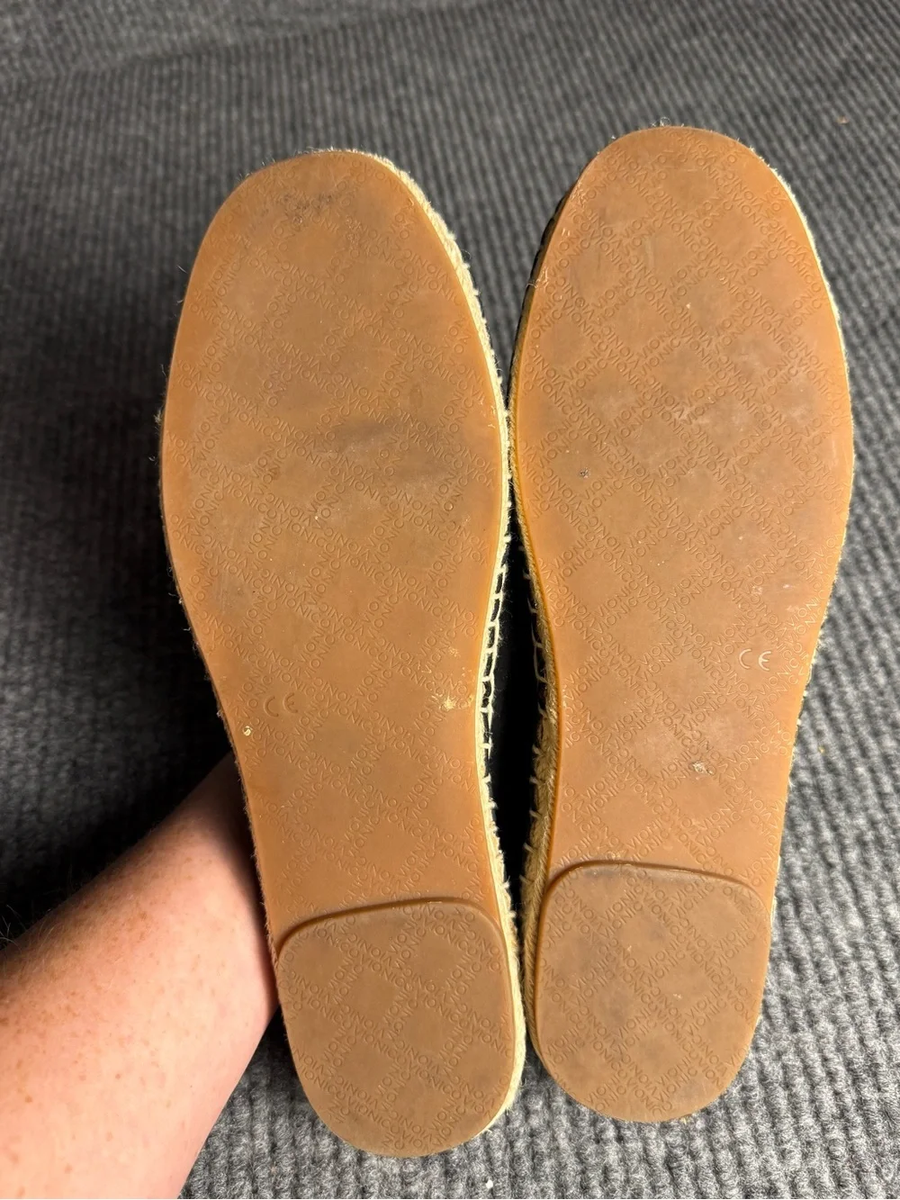 Vionic Santorini Black Suede Espadrille Mule Slides Size 9.5